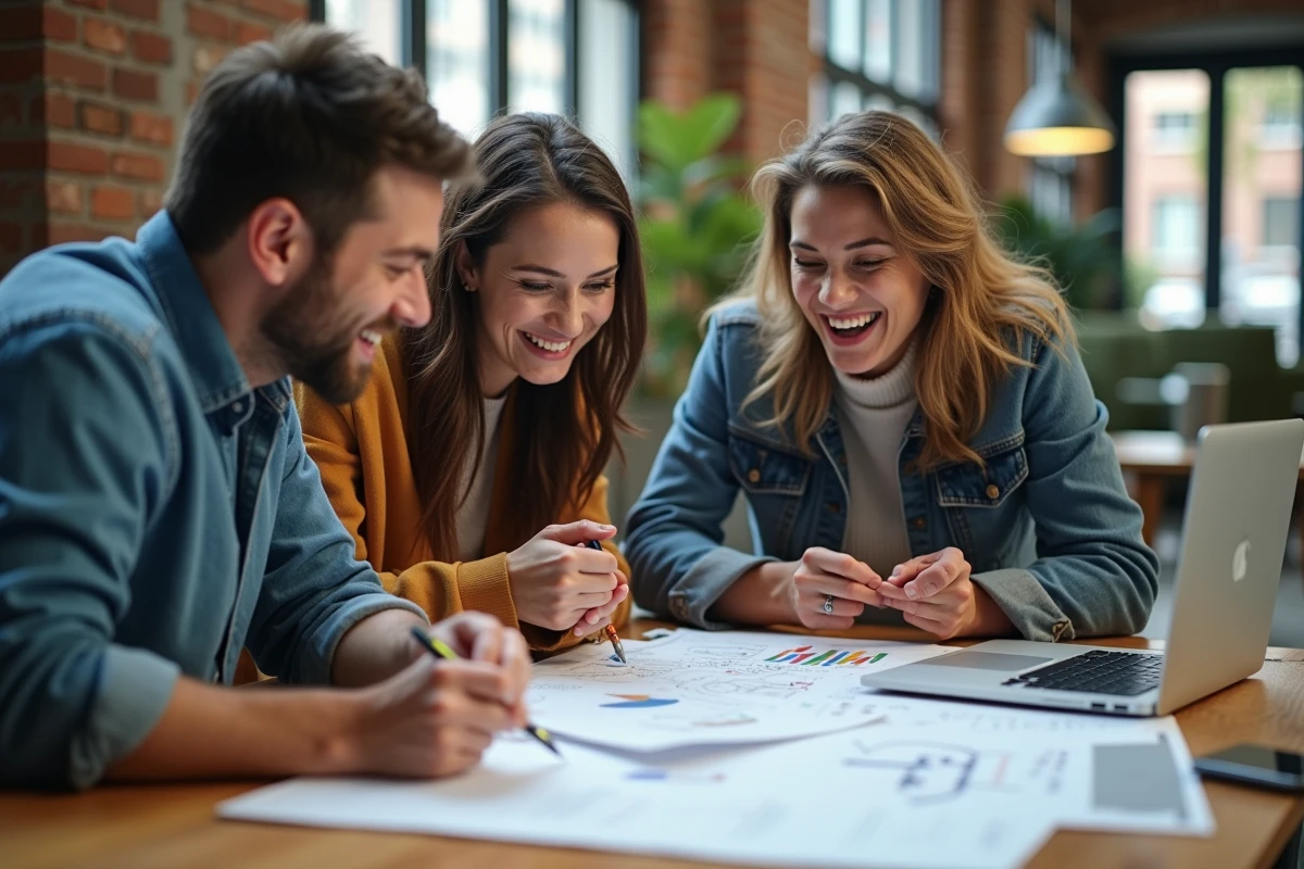 Groupe de collègues collaborant autour d